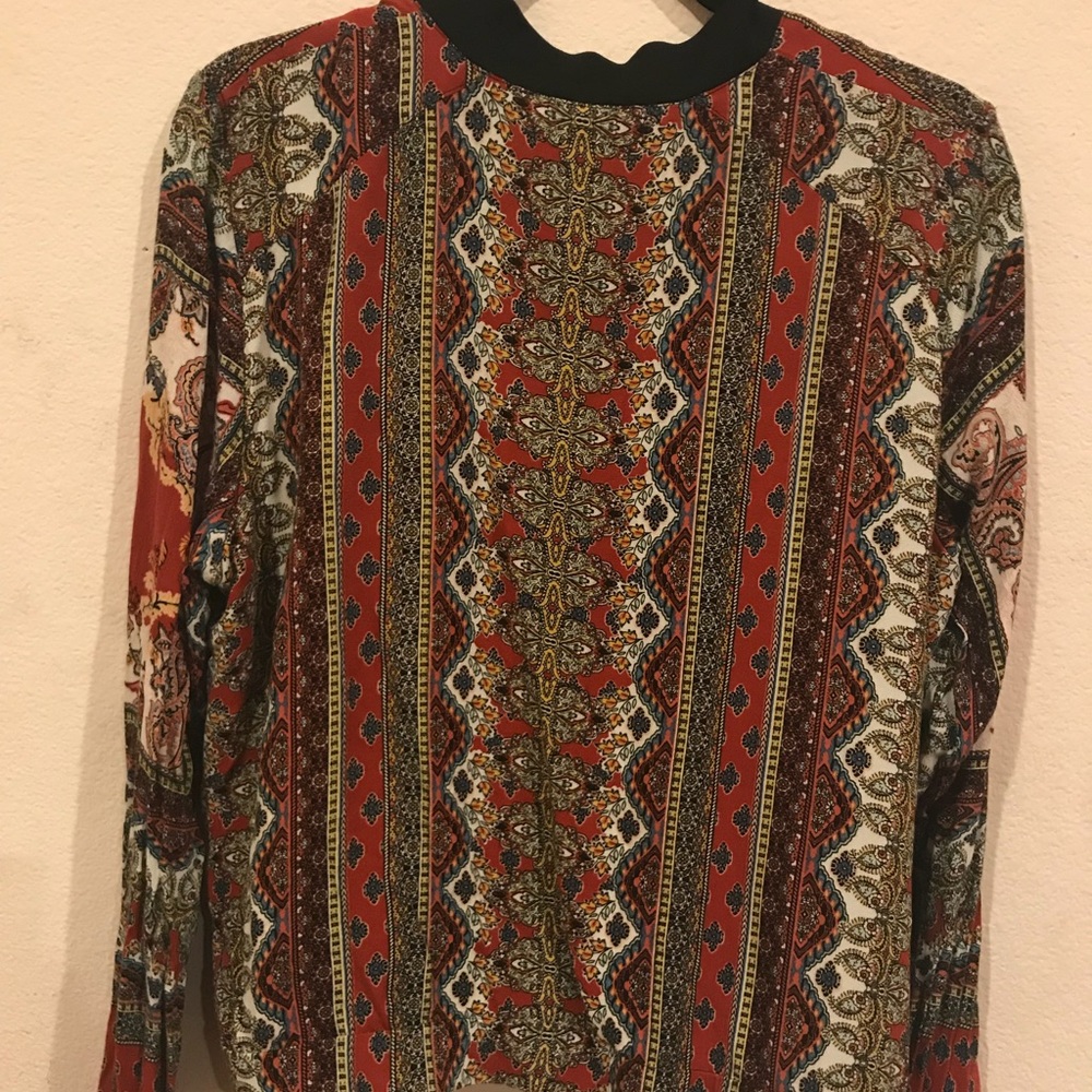 Bohemian Aztec-Print Colorful Zip-Up Jacket - Picture 2 of 2